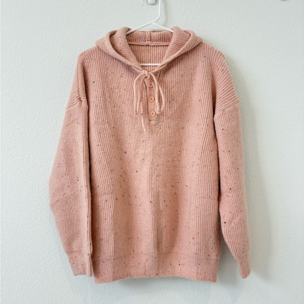Women's Pink Hooded Sweater